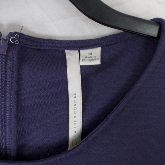 Lauren Conrad Purple Cotton Nylon Dress Size 14 - Picture 4 of 8